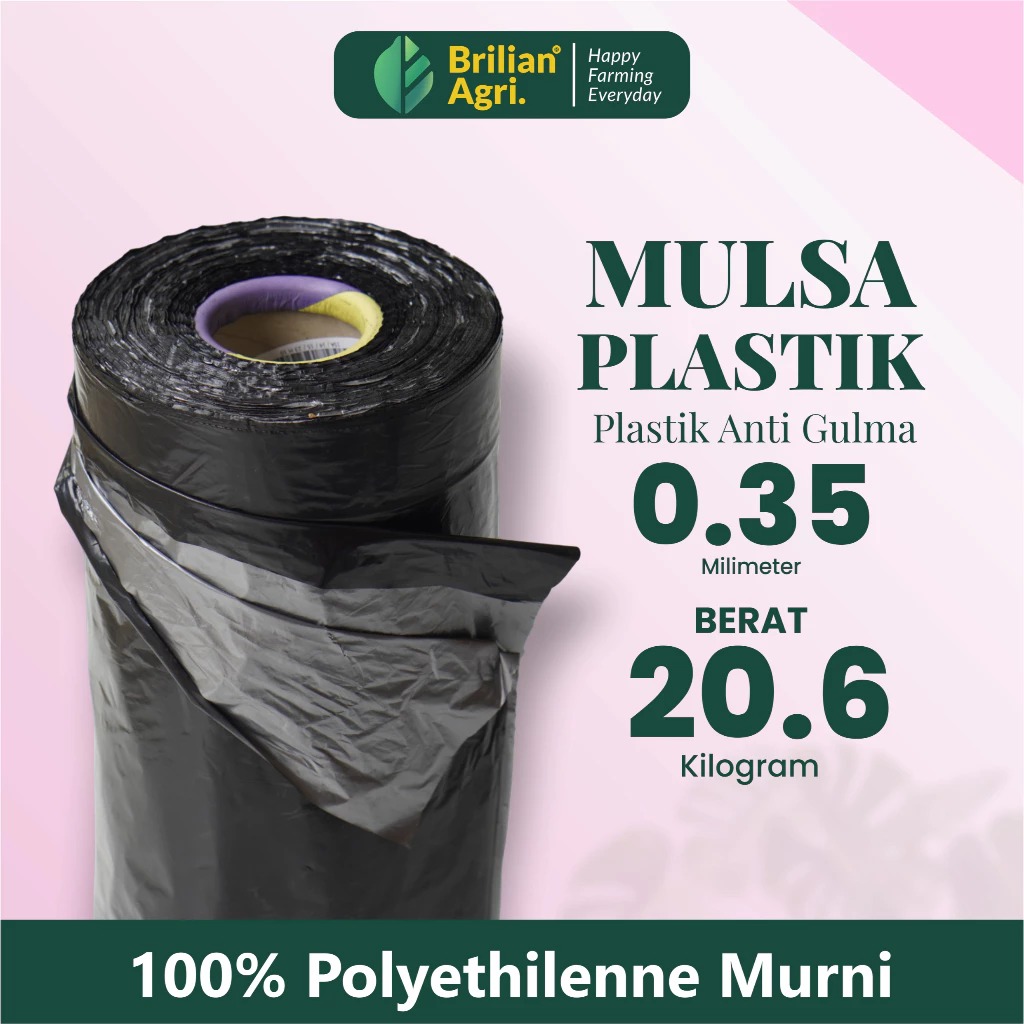 Plastik Mulsa Pertanian Hitam Perak Tebal 0.35 lebar160 cm roll berat 20,6 Kg