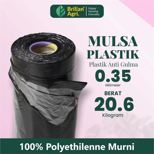 Image of Plastik Mulsa Pertanian Hitam Perak Tebal 0.35 lebar160 cm roll berat 20,6 Kg