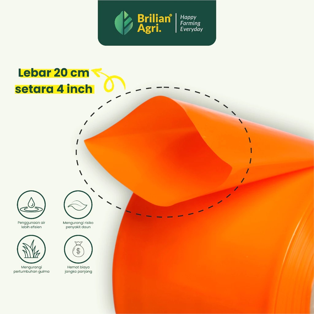 BRILIAN - Selang Drip Premium 40 micron 3 dim 50 meter - Pipa 3 inch