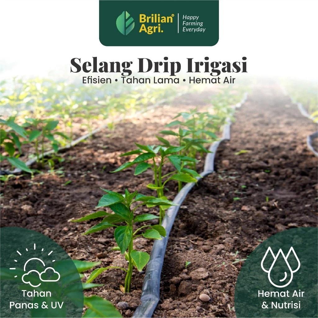 BRILIAN - Selang Drip Premium 40 micron 3 dim 50 meter - Pipa 3 inch