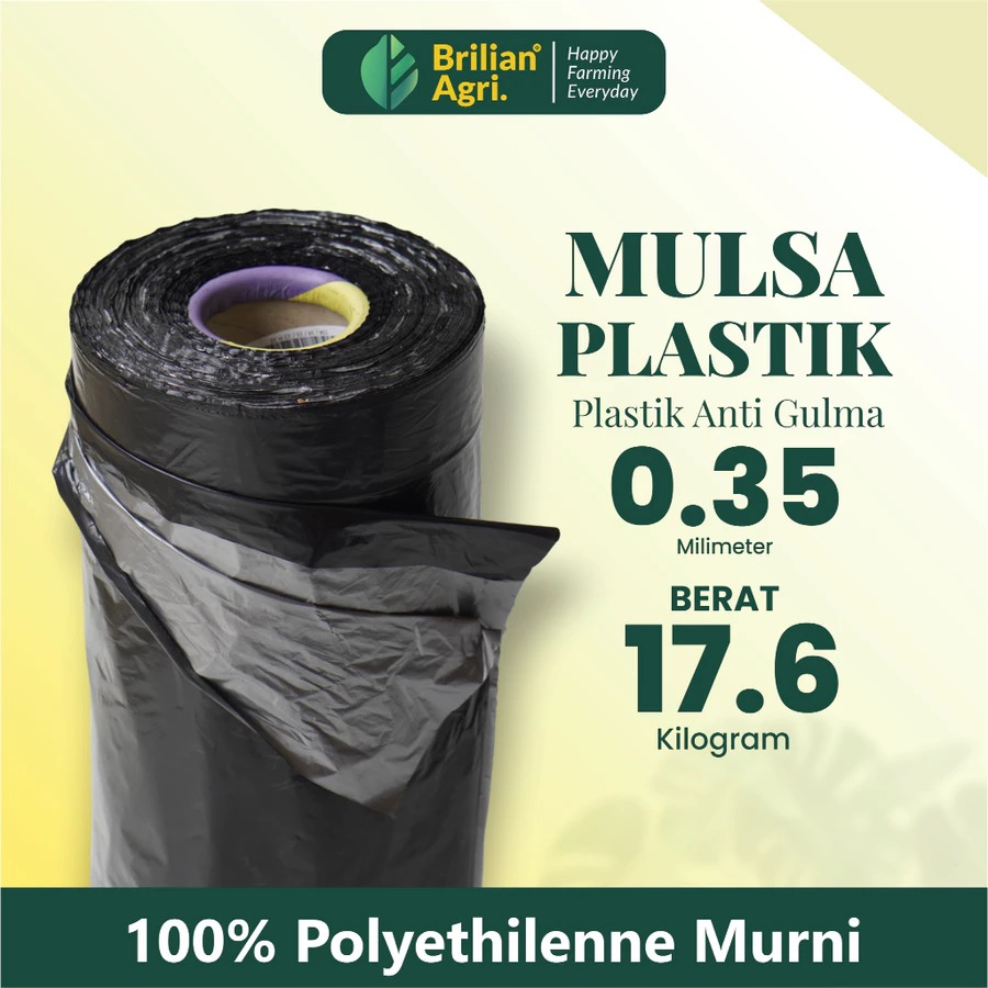 Plastik Mulsa Pertanian Hitam Perak Tebal 0.35 lebar 80 cm / 100 cm / 120 cm / 160 cm Rol Berat 17,6 KG