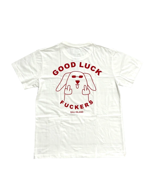 Image of T SHIRT GOOD LUCK OFF WHITE