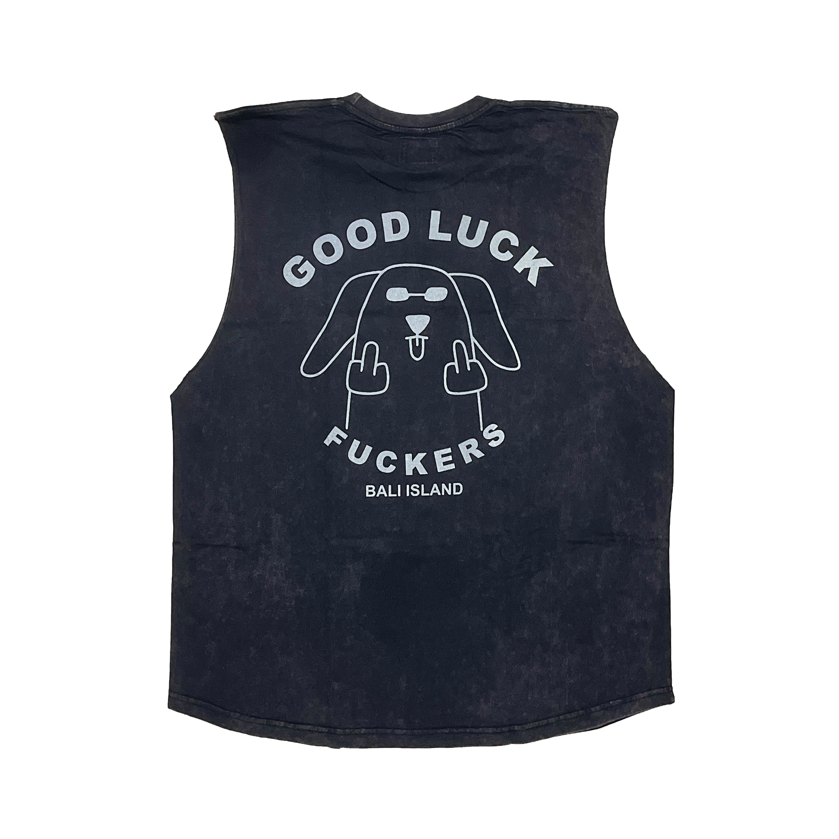 SINGLET GOOD LUCK BLACK WASH