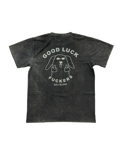 Image of T SHIRT GOOD LUCK BLACK WASH
