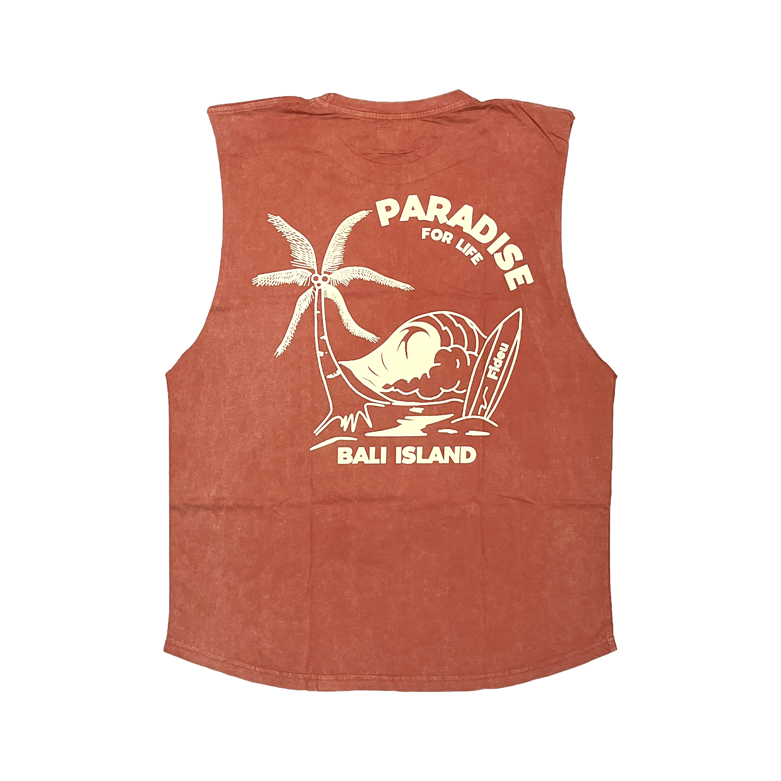 SINGLET PARADISE FOR LIFE ORANGE WASH