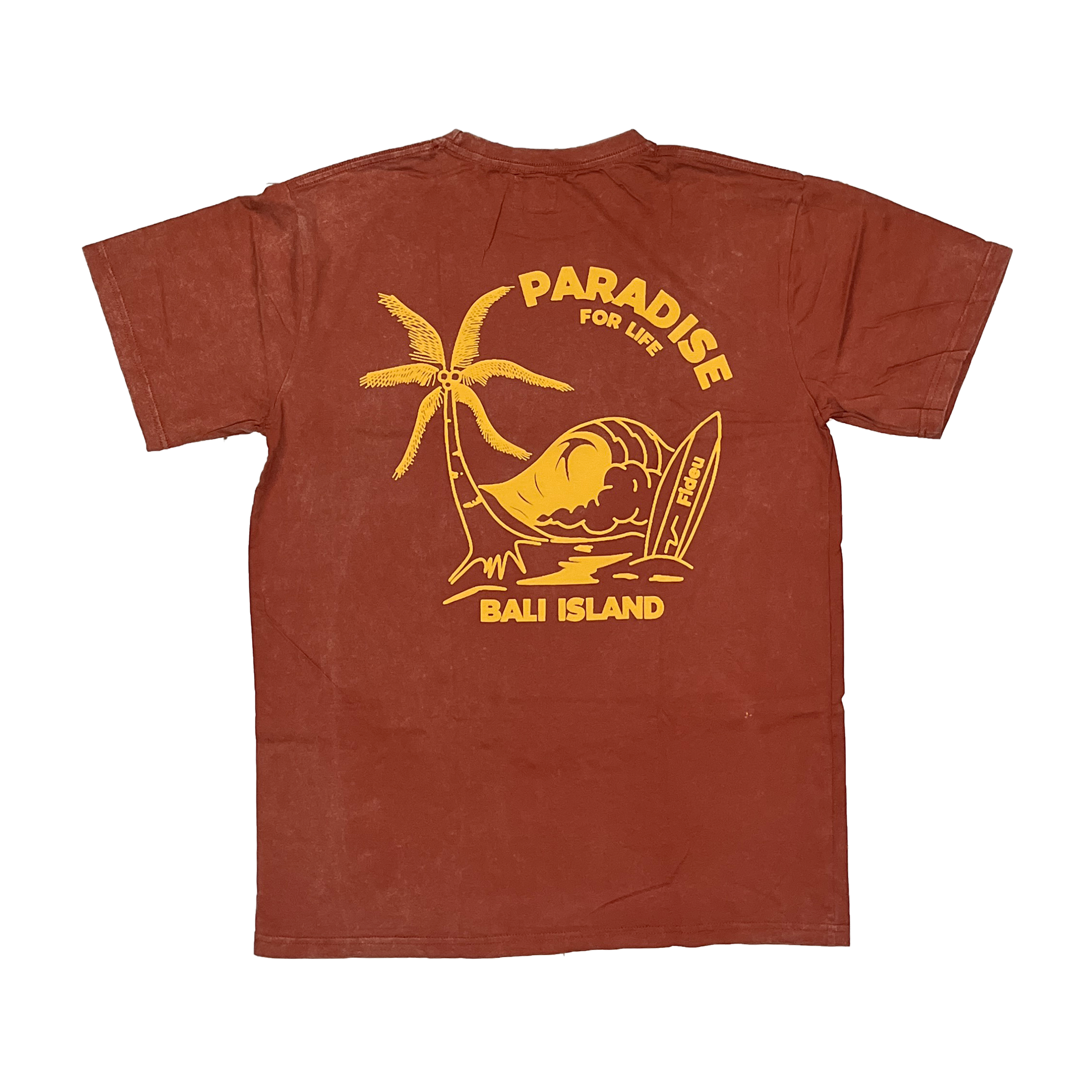 T SHIRT PARADISE FOR LIFE ORANGE WASH