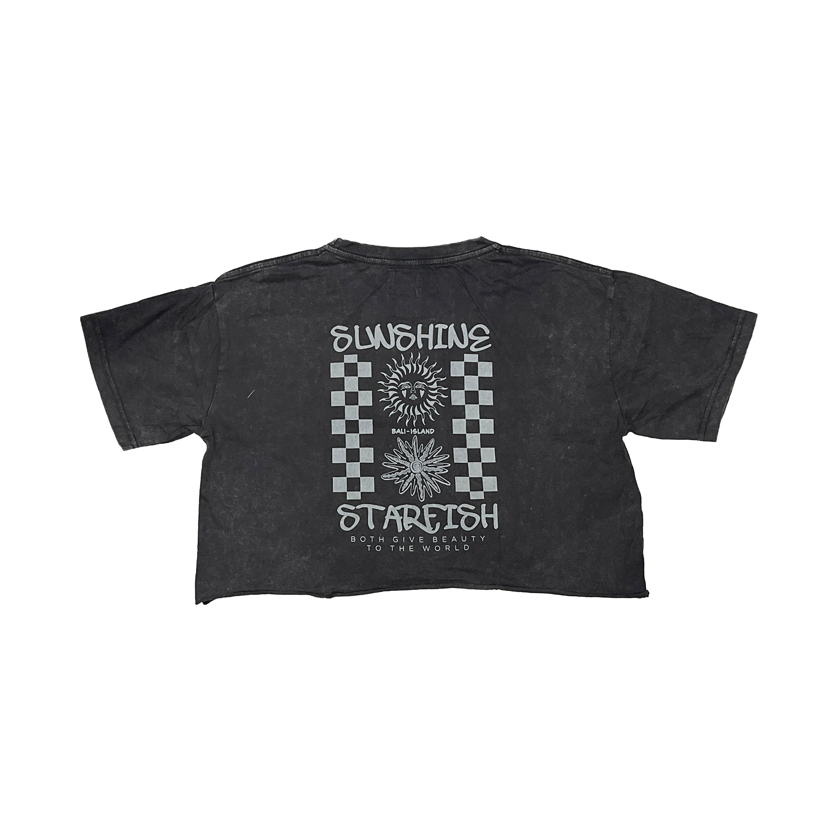 CROP TEE SUNSHINE BLACK WASH