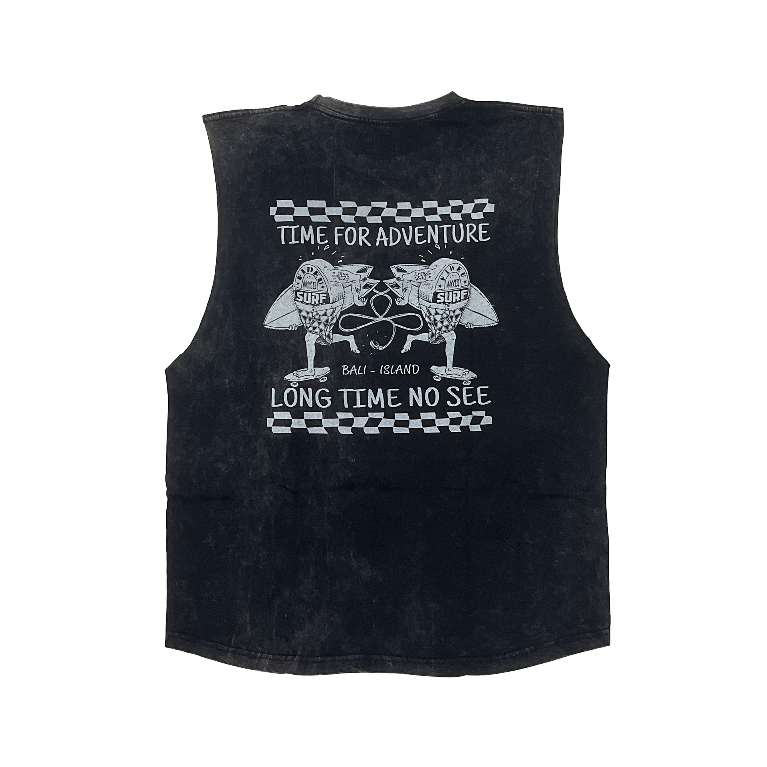 SINGLET SURFING BLACK WASH