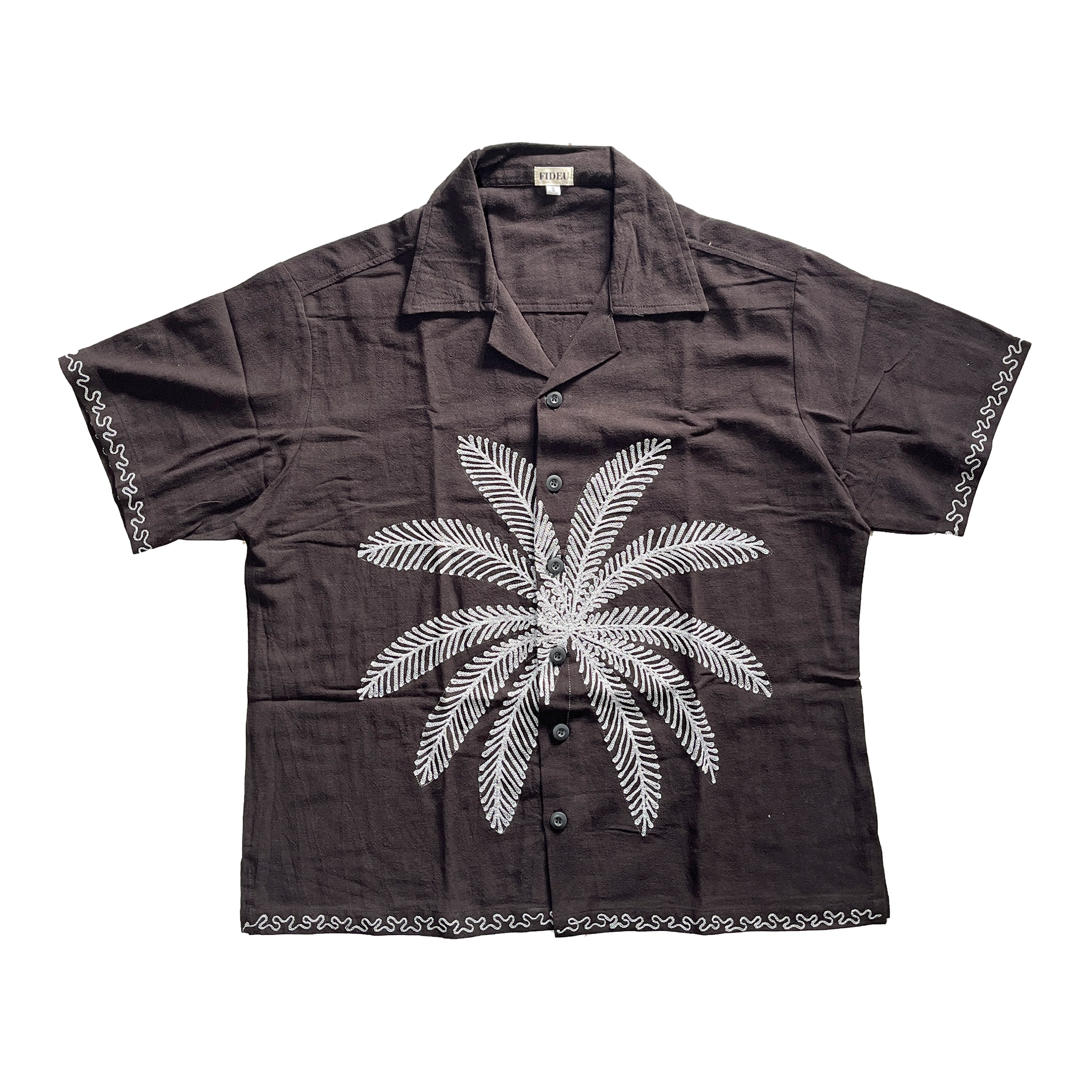 SHIRT BIG PALM BROWN