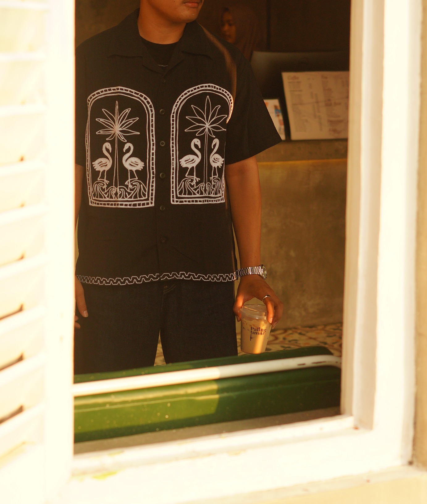 SHIRT FLAMINGGO BLACK