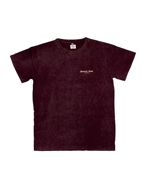 Image of T SHIRT BEACH TIME MAROON WASH
