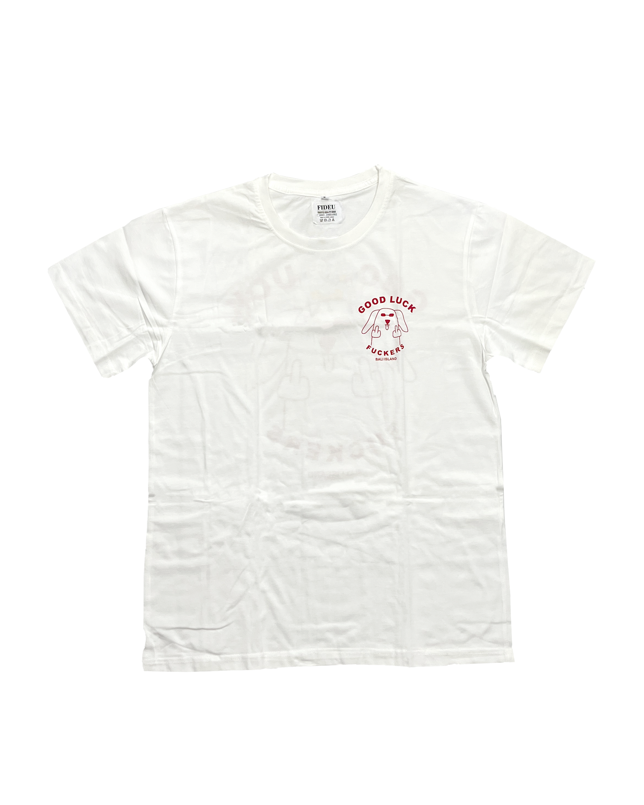 T SHIRT GOOD LUCK OFF WHITE