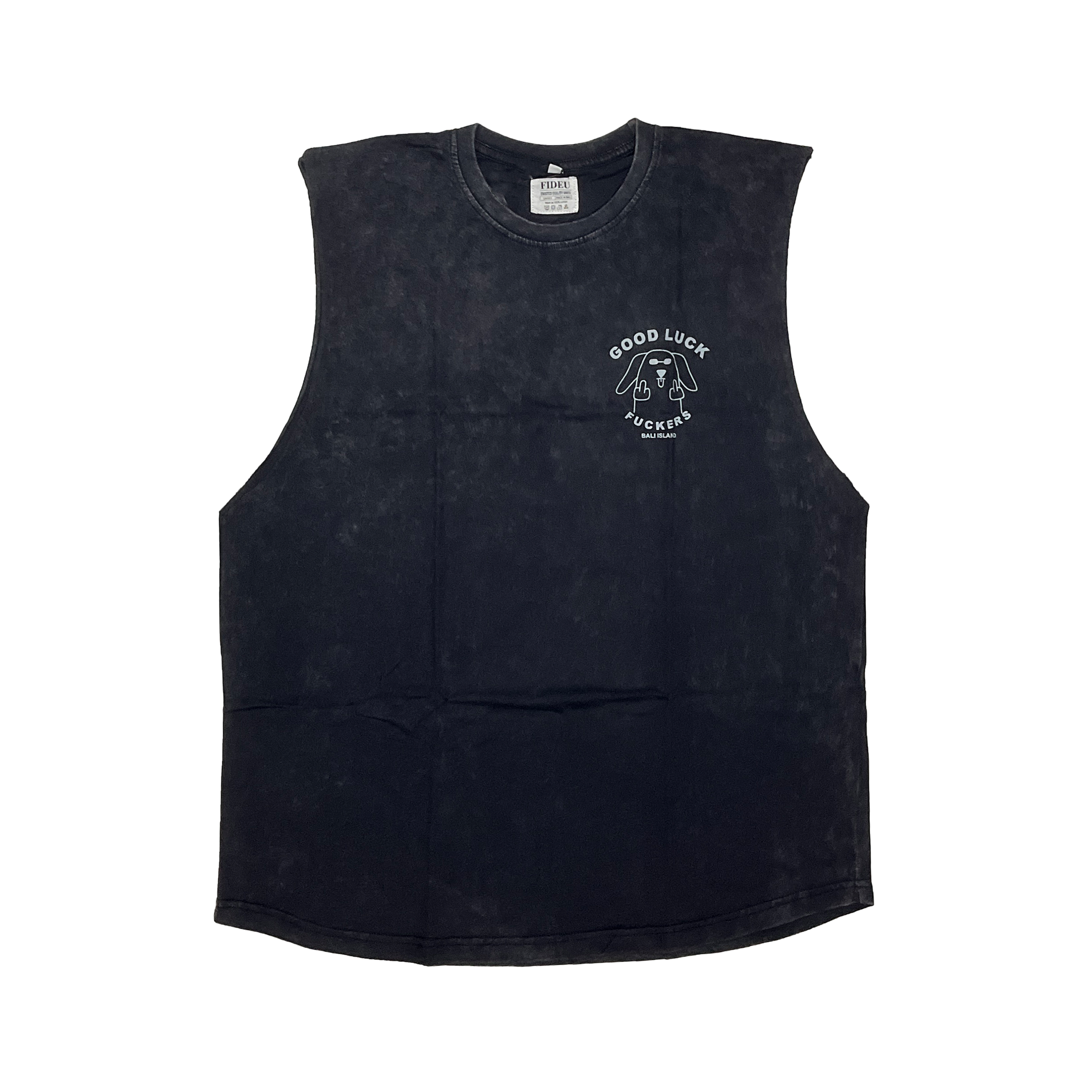 SINGLET GOOD LUCK BLACK WASH