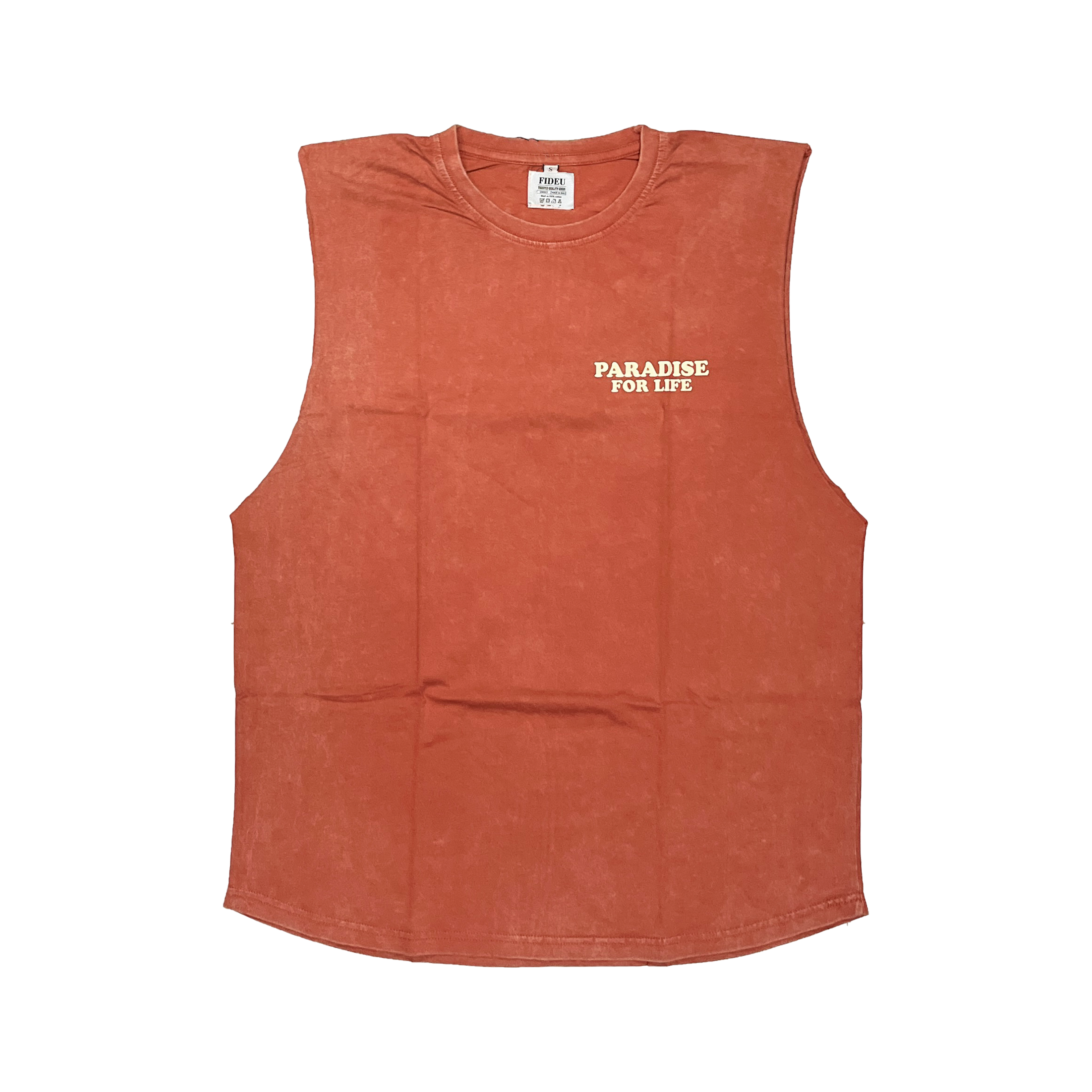 SINGLET PARADISE FOR LIFE ORANGE WASH
