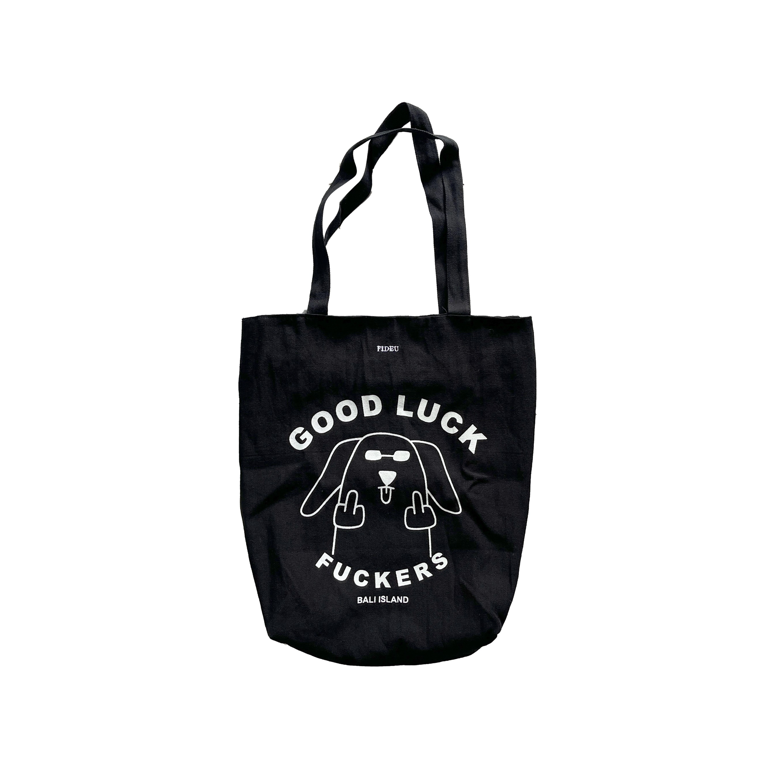 TOTE BAG GOOD LUCK BLACK