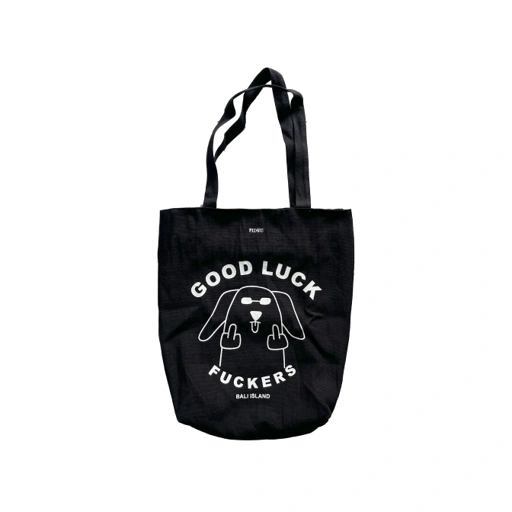 Image of TOTE BAG GOOD LUCK BLACK