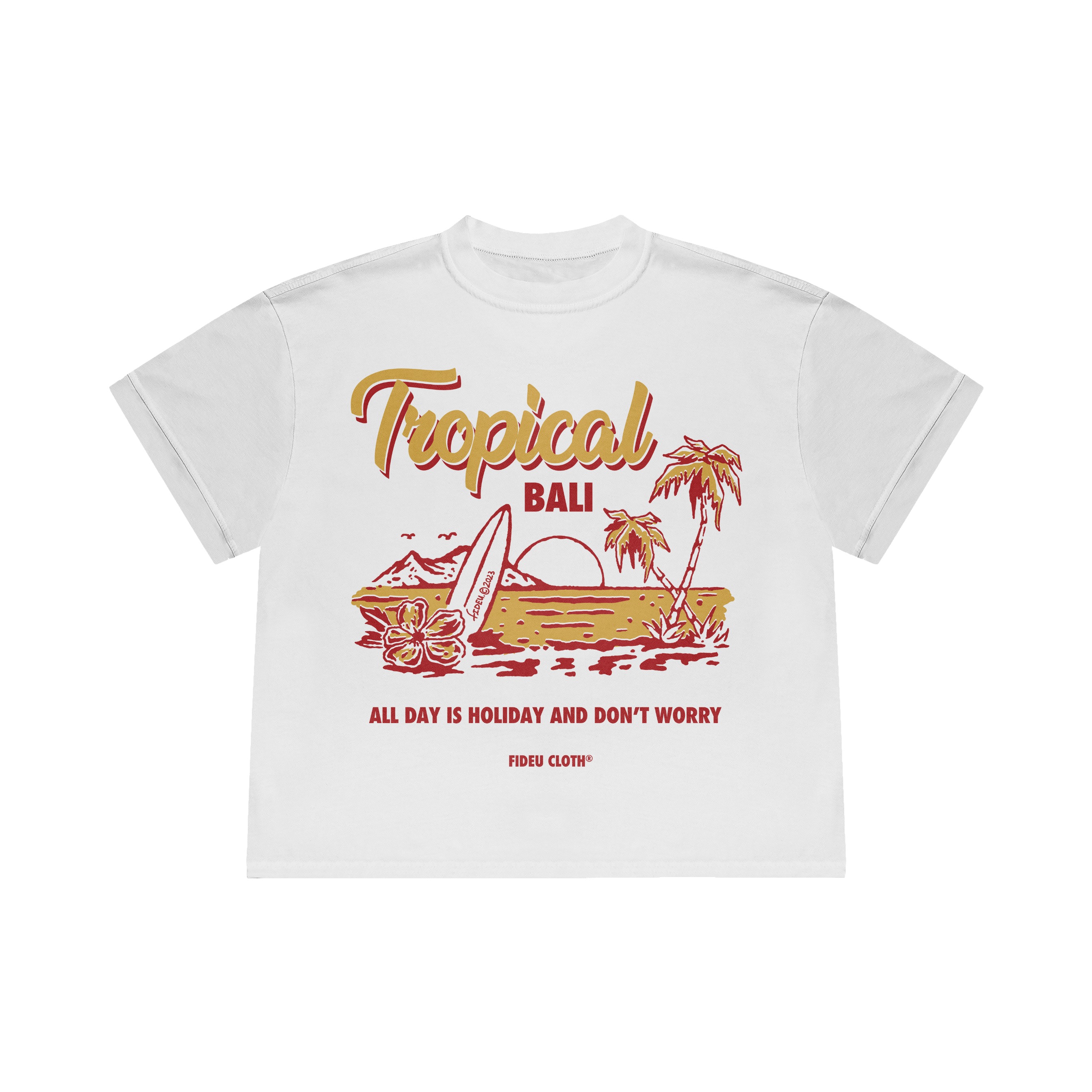 TEE BOXY TROPICAL WHITE