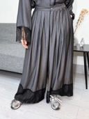 KIMIRAI - Mirae Pleated Pants Denim Kombinasi Lace