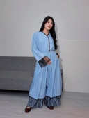 KIMIRAI - Mirae Pleated Pants Denim Kombinasi Lace