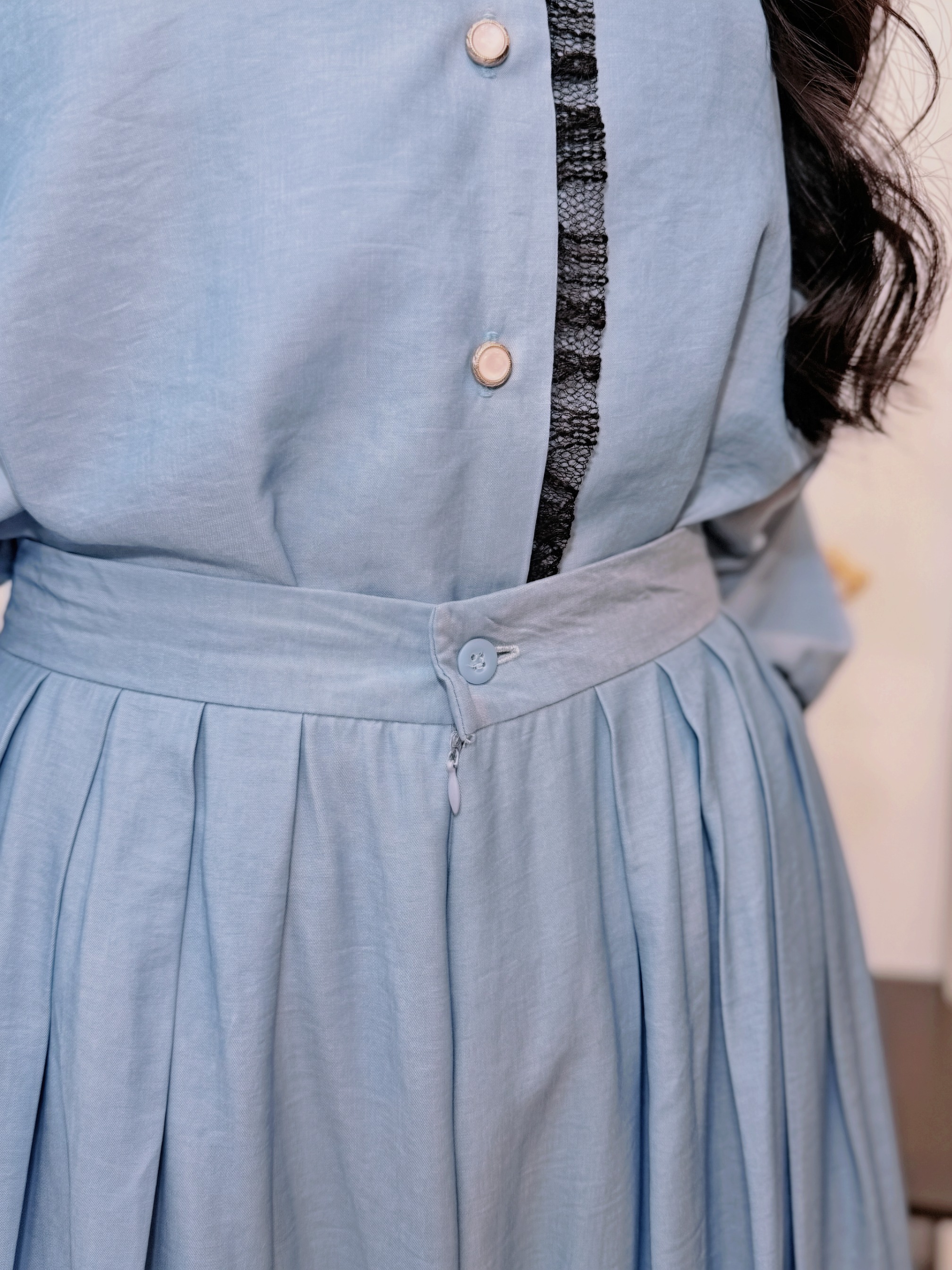 KIMIRAI - Mirae Shirt Denim Kombinasi Lace