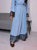 KIMIRAI - Mirae Pleated Pants Denim Kombinasi Lace