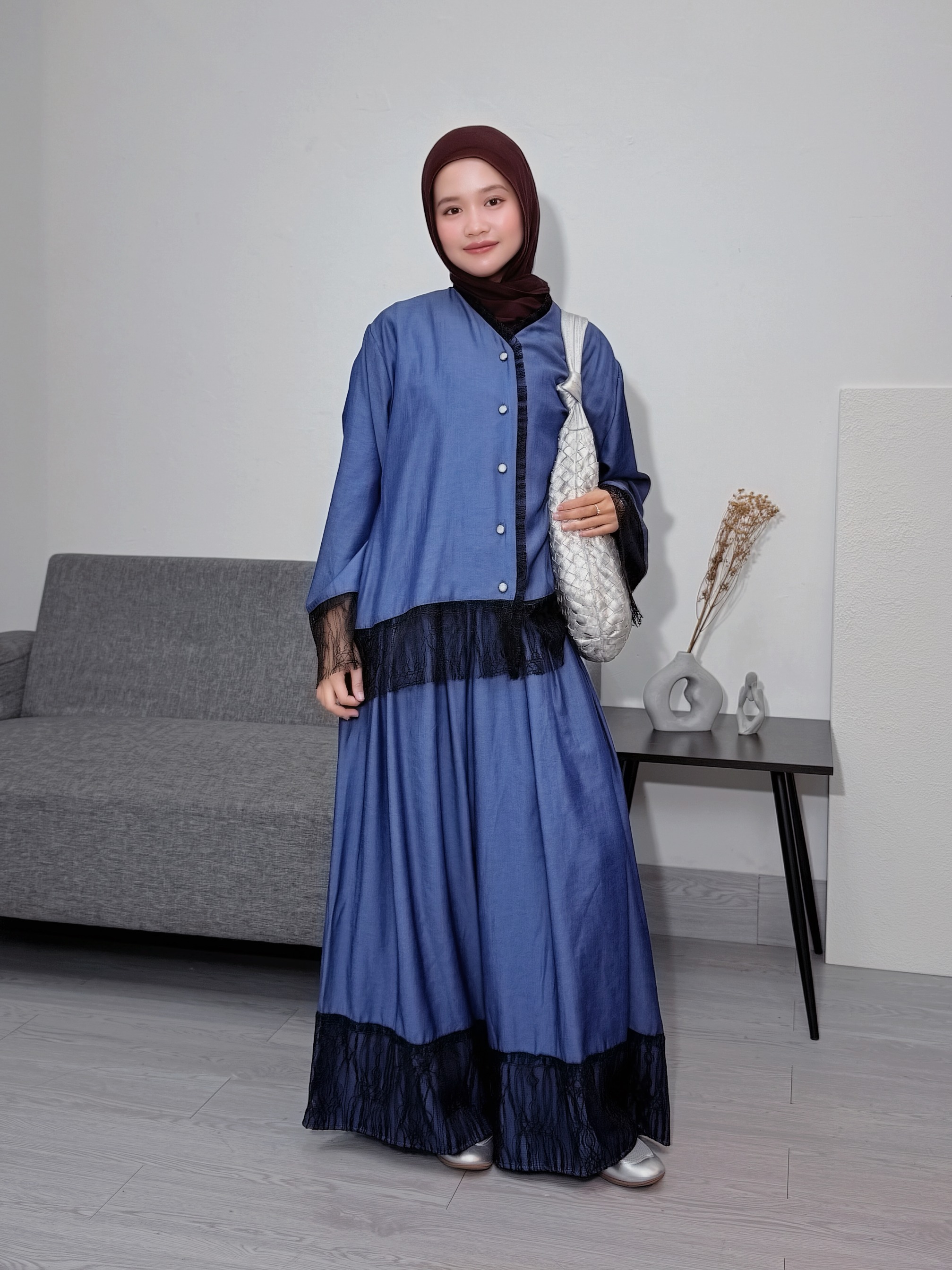 KIMIRAI - Mirae Shirt Denim Kombinasi Lace