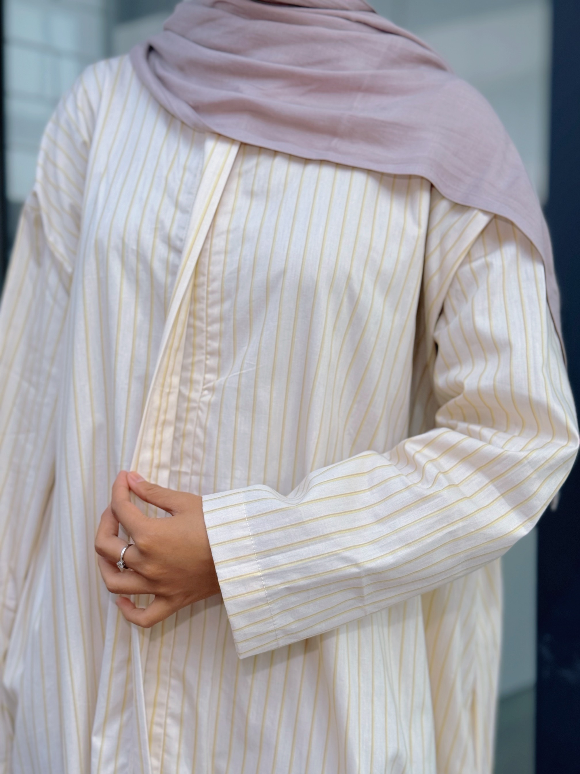 KIMIRAI - Bona Stripe Abaya Wanita Syar'i