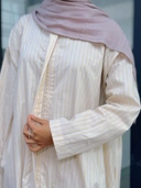 KIMIRAI - Bona Stripe Abaya Wanita Syar'i