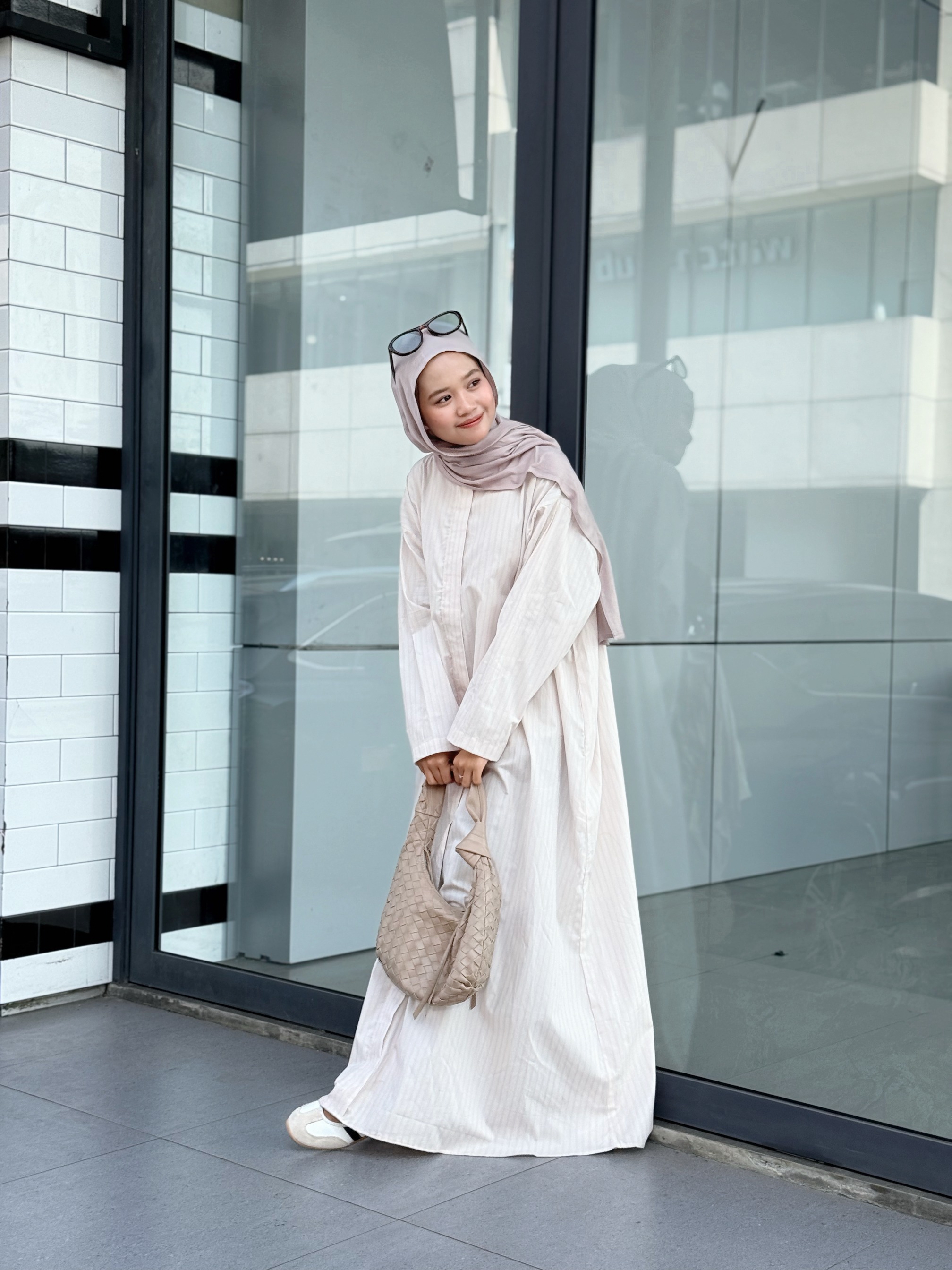 KIMIRAI - Bona Stripe Abaya Wanita Syar'i