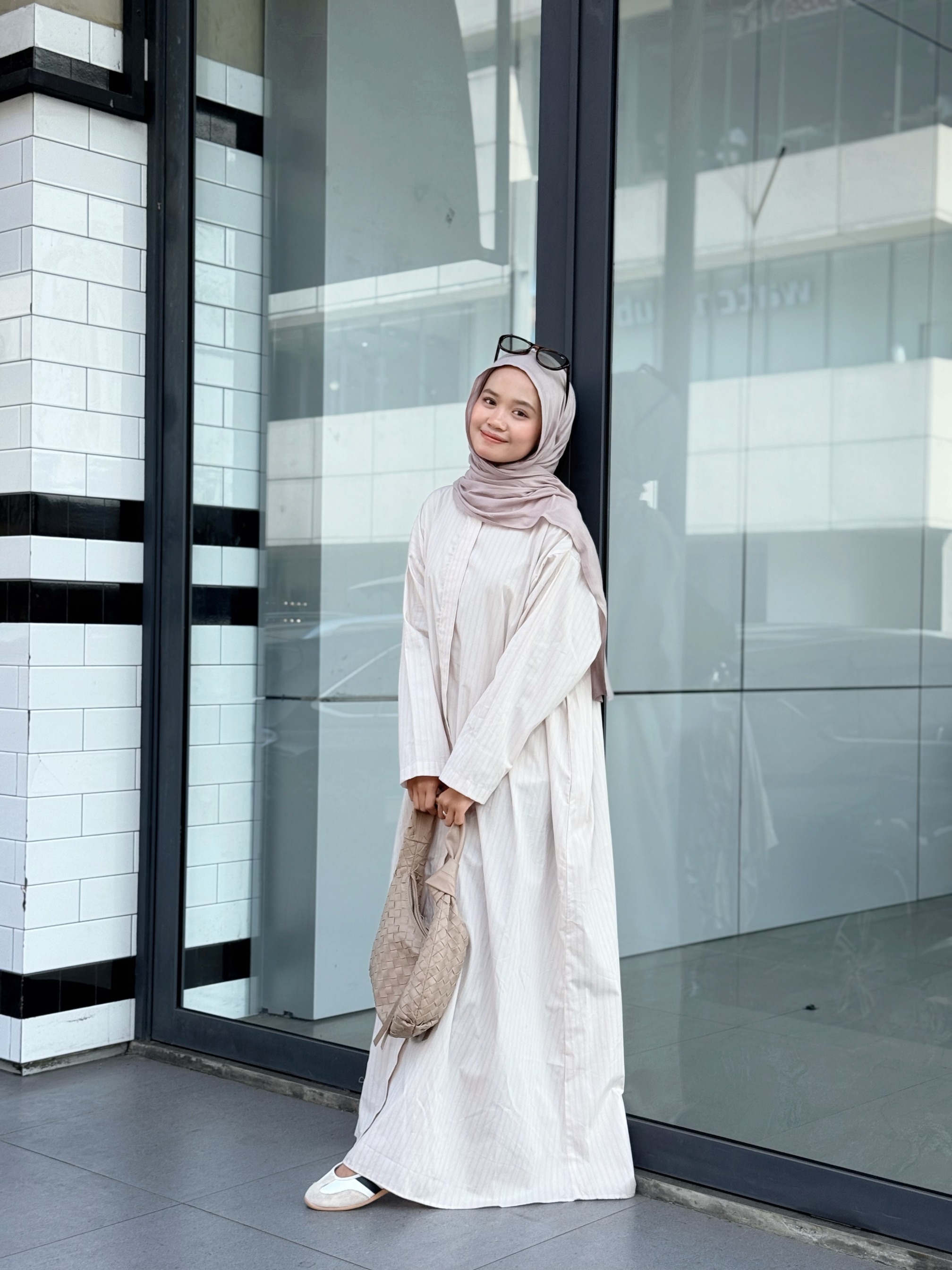 KIMIRAI - Bona Stripe Abaya Wanita Syar'i