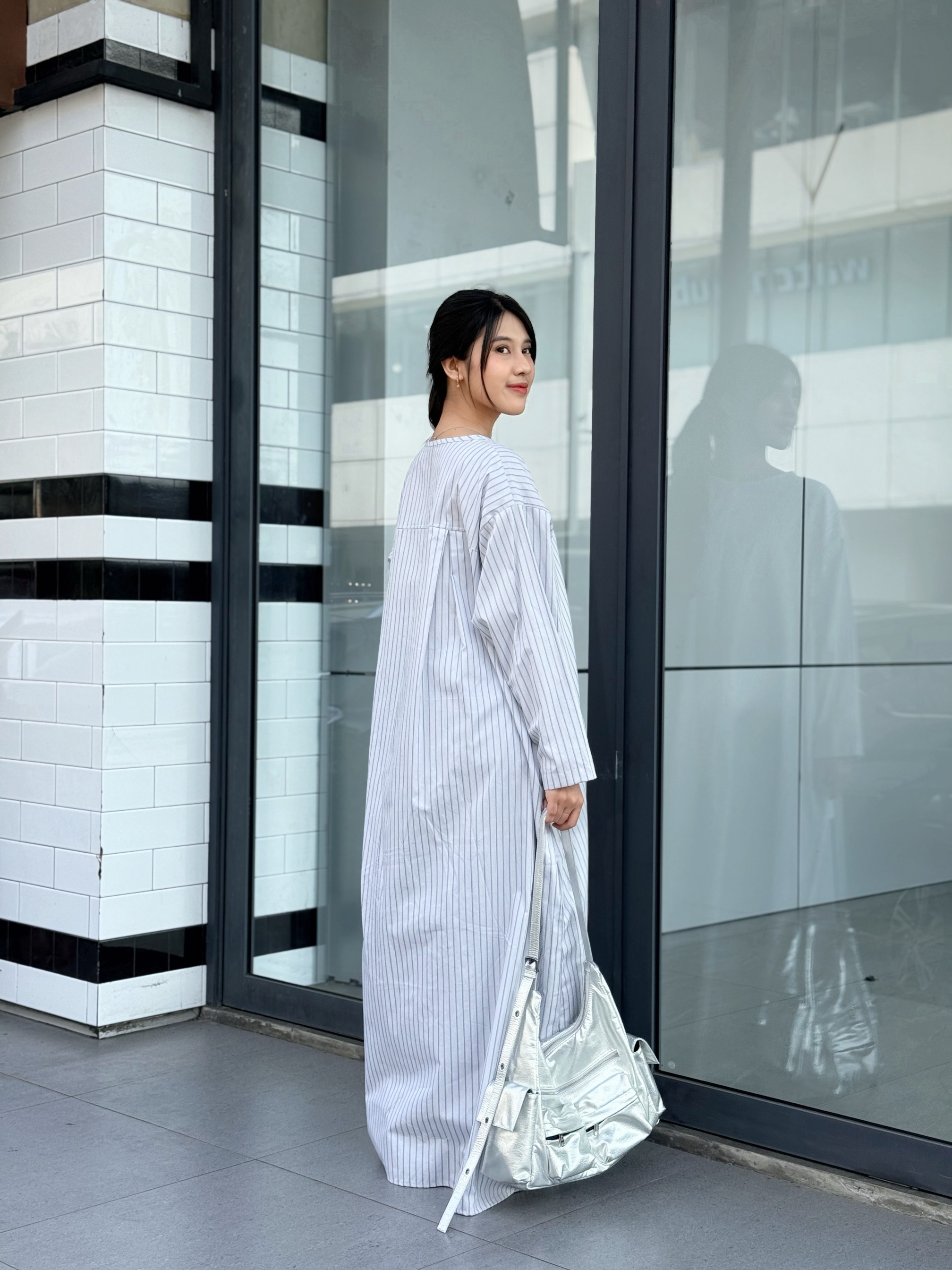 KIMIRAI - Bona Stripe Abaya Wanita Syar'i
