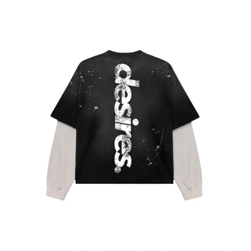 DOUBLE SLEEVE WASHED BLACK