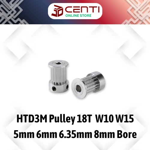 Image of HTD3M Pulley 18T W10 W15 HTD3M 18T 5mm 6mm 6.35mm 8mm