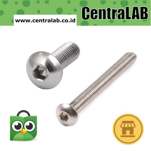 Image of Baut button M5 30 mm 30mm ISO7380 Stainless Steel 304 Round Head Screw