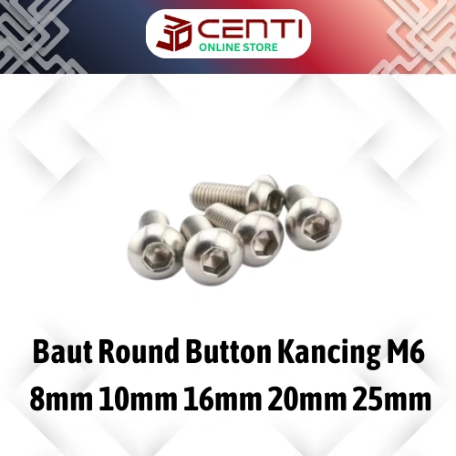 Image of Baut Kancing Round Button M6 8mm 10mm 16mm 20mm 25mm SS304 Round Head L Socket