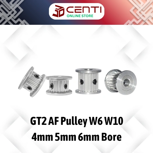 Image of GT2 AF Pulley W6 W10 6mm 10mm Bore 4mm 5mm 6mm