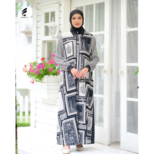 Image of ONEBRAND Hijab Dress wanita bahan yoris berbagai motif dan ukuran M-XXXL