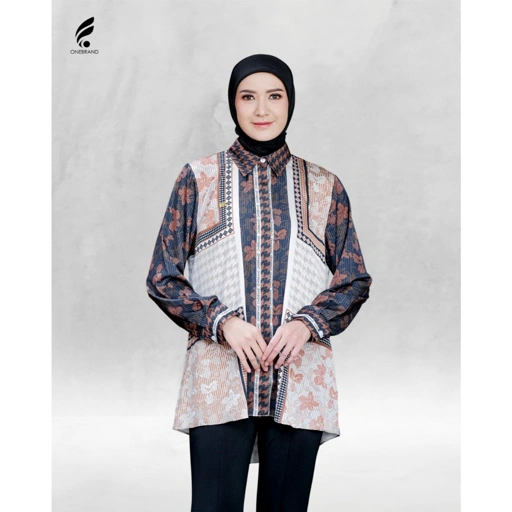 Image of ONEBRANDHIJAB - Kemeja Muslim Wanita ZIVA | Silk Premium | Motif Printed