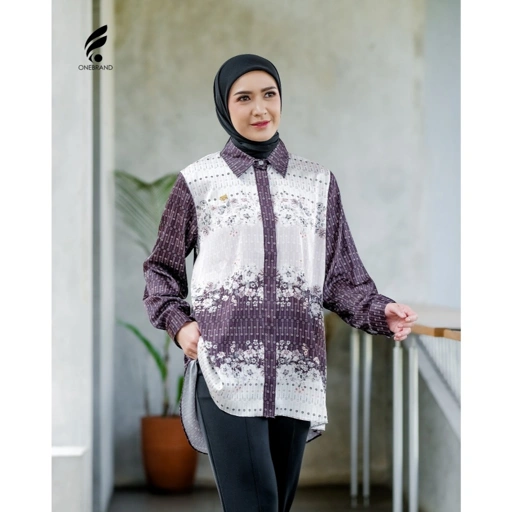 Image of ONEBRANDHIJAB - Kemeja Muslim Wanita ARABELLE | Silk Premium | Motif Printed
