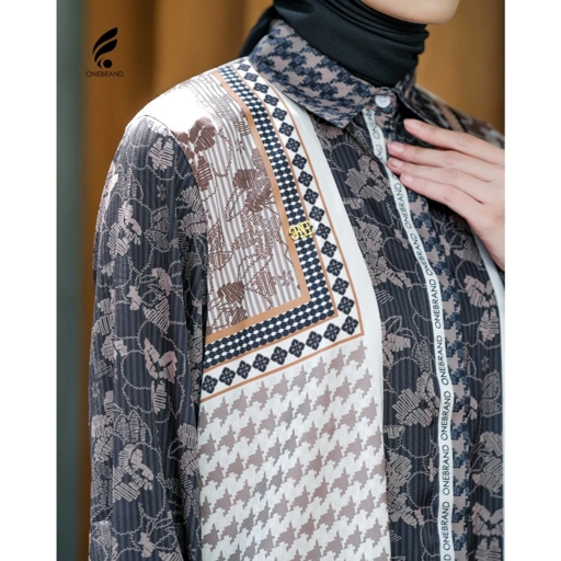 Image of ONEBRANDHIJAB - Kemeja Muslim Wanita ZIVA | Silk Premium | Motif Printed