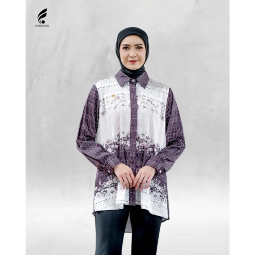 Image of ONEBRANDHIJAB - Kemeja Muslim Wanita ARABELLE | Silk Premium | Motif Printed