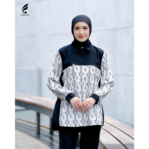 Image of ONEBRANDHIJAB - Kemeja Muslim Wanita KINARA Shirt | wolfis premium | Motif Printed