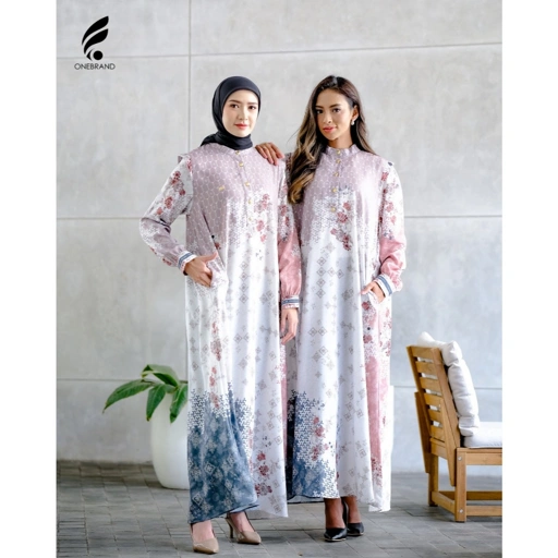 Image of ONEBRANDHIJAB - ALURA AGHNIA Dress gamis wanita | Bahan Yoris Premium | Ukuran M-XXXL | Motif Printed