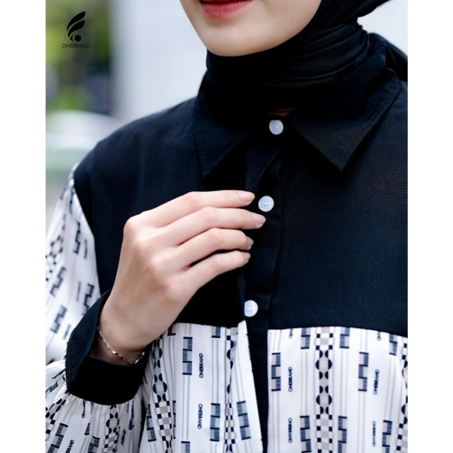 Image of ONEBRANDHIJAB - Kemeja Muslim Wanita KINARA Shirt | wolfis premium | Motif Printed