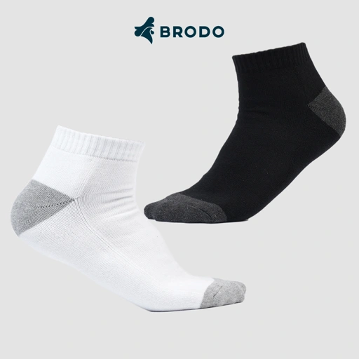 Image of BRODO - Anzi Comfy Ankle Socks Pack of 2 Black-White