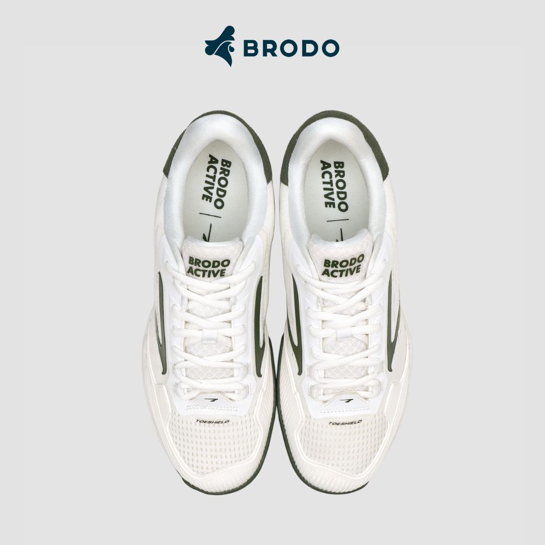 BRODO - Active Stance Tennis Padel White Olive