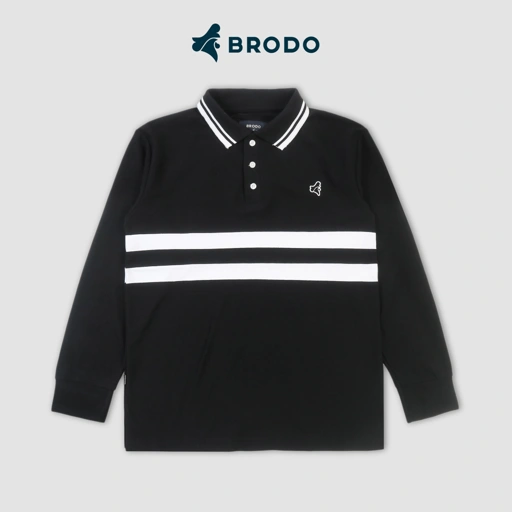 Image of BRODO - Line Court Polo Long Black