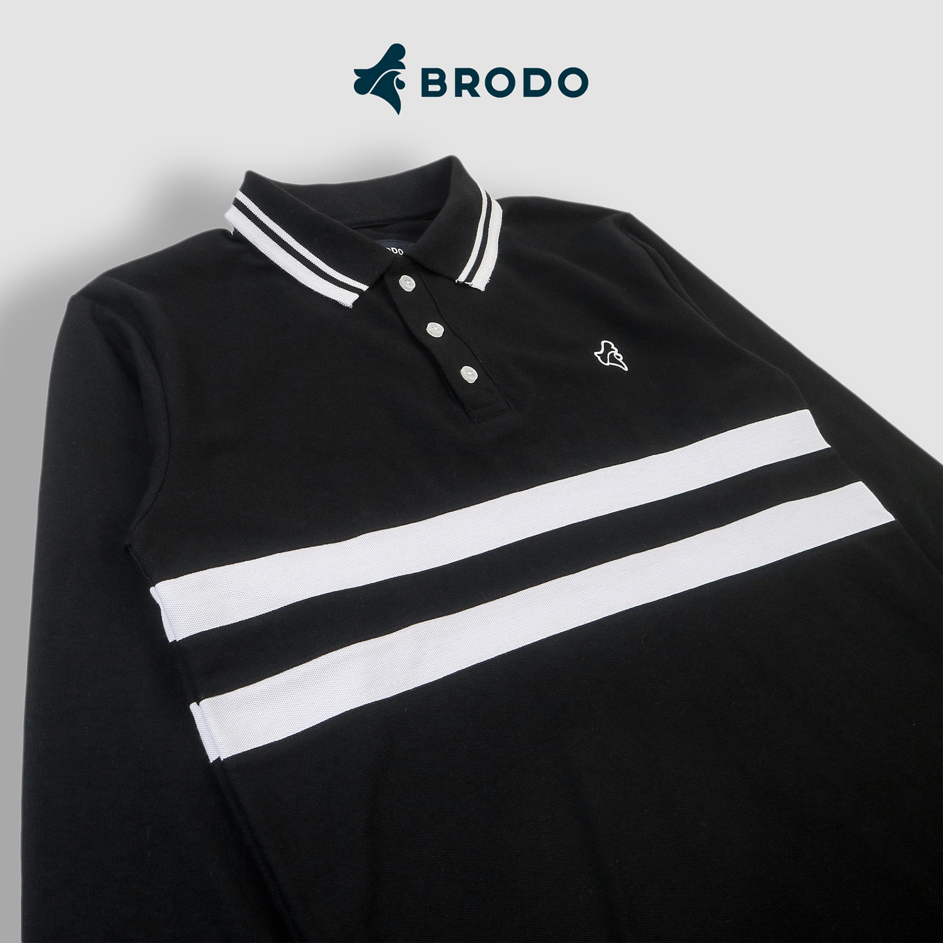 BRODO - Line Court Polo Long Black