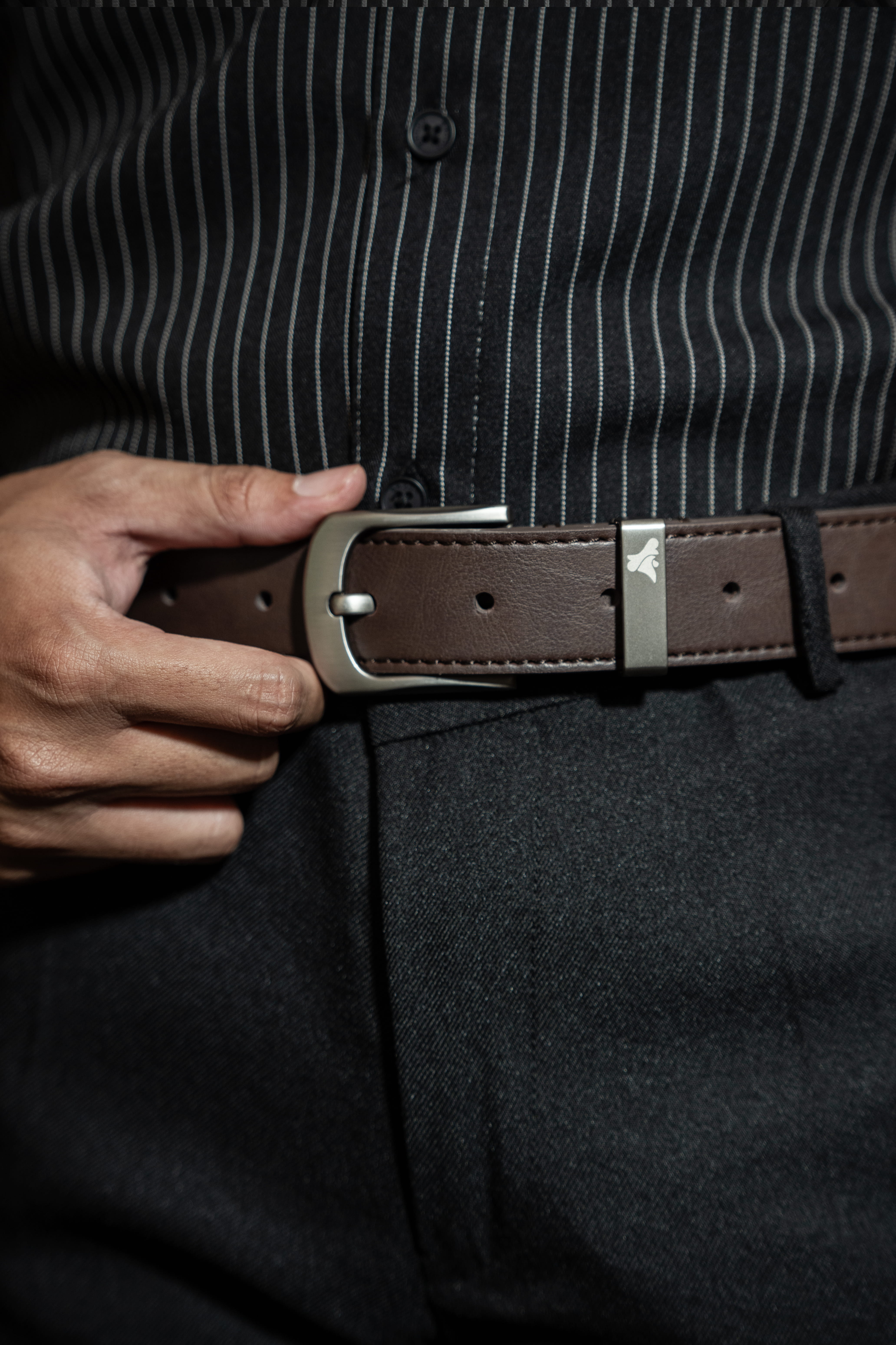 Linea Synthetic Leather Belt Brown