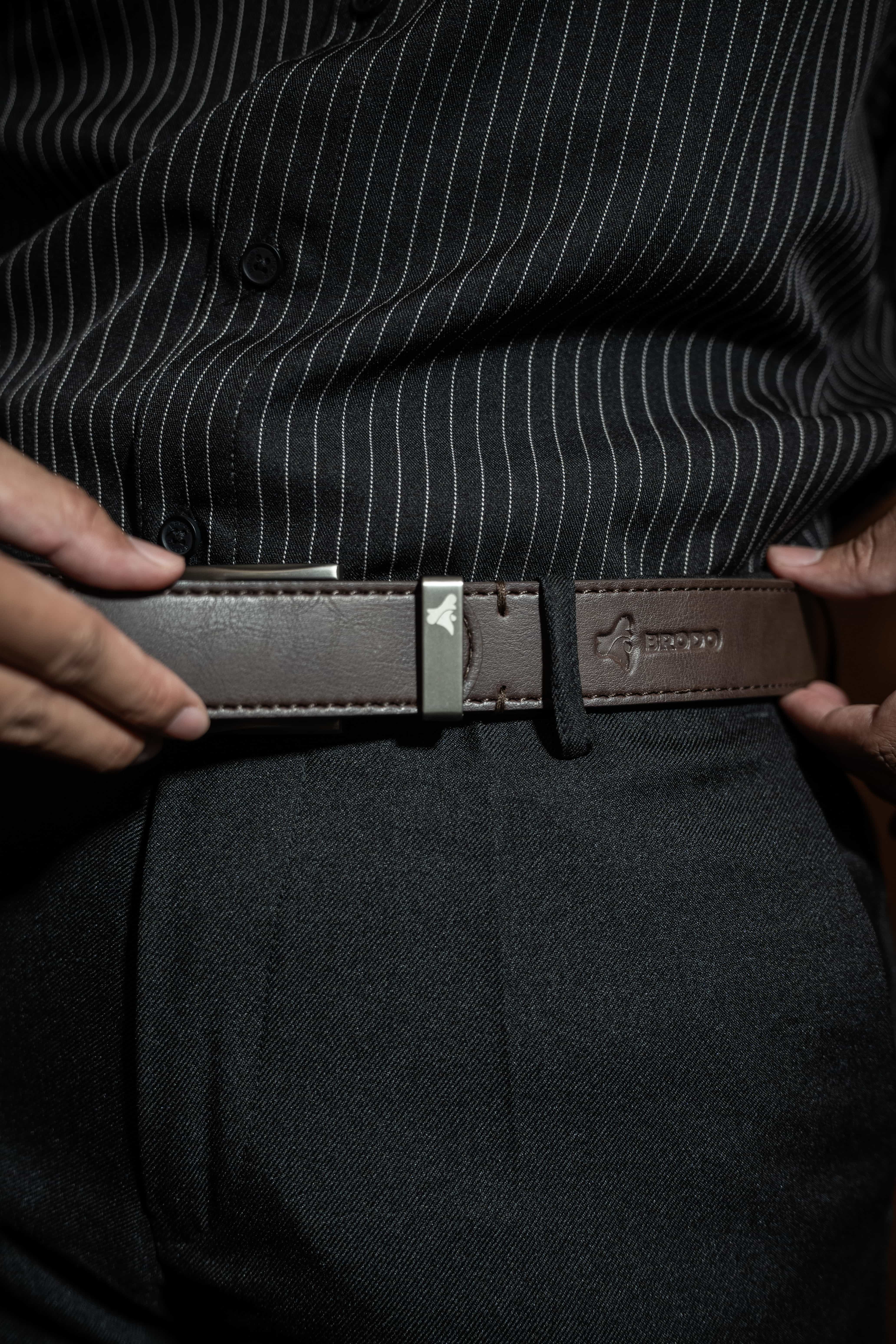 Linea Synthetic Leather Belt Brown